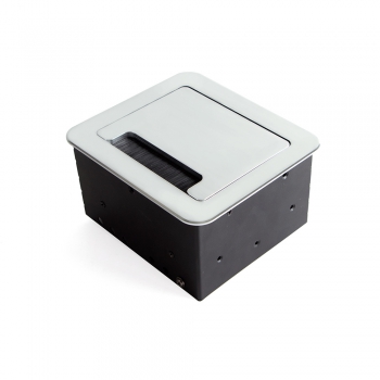 Multi-connecteur de table, 2 USB + 1 HDMI + 1 prise EU, 145 x 130 mm, Acier et aluminium, Couleur aluminium