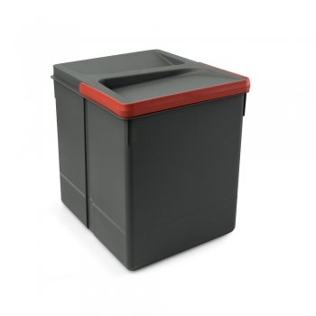 Poubelles pour tiroir de cuisine, hauteur 266 mm, 1x15L, Gris antracite