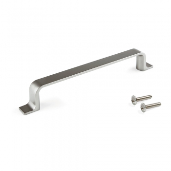 Poignée pour meuble, entraxe 128 mm, Zamak, Nickel satiné