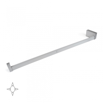 Barre de penderie pour armoire avec lumière LED, réglable 858-1.008 mm, batterie amovible, détecteur de mouvement, Lumière Blanc naturel, Aluminium, Anodisé mat
