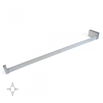 Barre de penderie pour armoire avec lumière LED, réglable 1.008-1.158 mm, batterie amovible, détecteur de mouvement, Lumière Blanc naturel, Aluminium, Anodisé mat