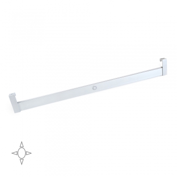 Barre de penderie pour armoire avec lumière LED, réglable 558-708 mm, 3,3 W-12V DC, détecteur de mouvement, Lumière Blanc naturel, Aluminium, Anodisé mat