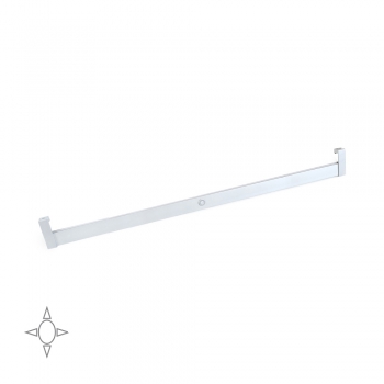 Barre de penderie pour armoire avec lumière LED, réglable 858-1.008 mm, 4,8 W-12V DC, détecteur de mouvement, Lumière Blanc naturel, Aluminium, Anodisé mat