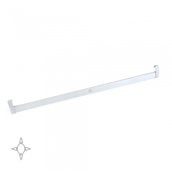 Barre de penderie pour armoire avec lumière LED, réglable 1.008-1.158 mm, 5,5 W-12V DC, détecteur de mouvement, Lumière Blanc naturel, Aluminium, Anodisé mat