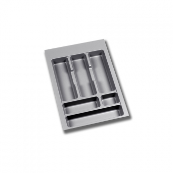 Range-couverts pour tiroirs de cuisine, module 400 mm, Plastique, Gris