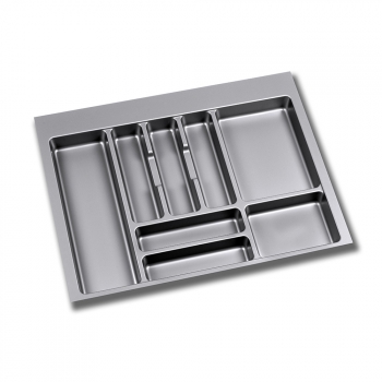 Range-couverts pour tiroirs de cuisine, module 700 mm, Plastique, Gris