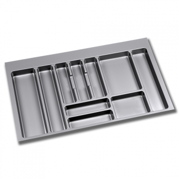 Range-couverts pour tiroirs de cuisine, module 900 mm, Plastique, Gris