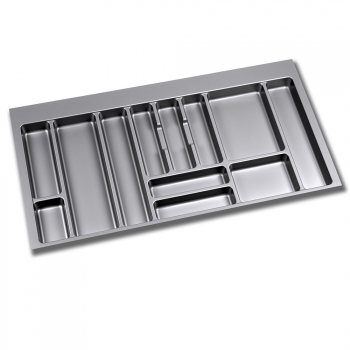 Range-couverts pour tiroirs de cuisine, module 1000 mm, Plastique, Gris