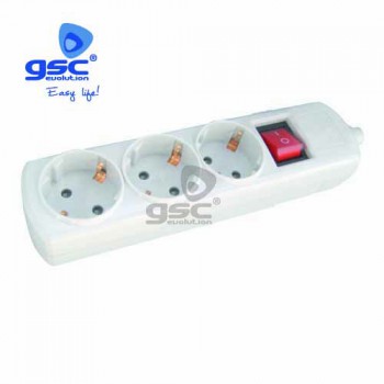 Rallonge / bloc multiprise 3 prises + interrupteur Ref. 0801871