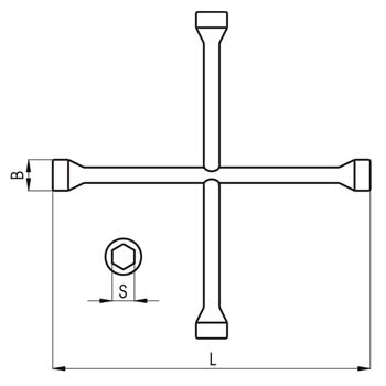 Clé en croix pour roues 